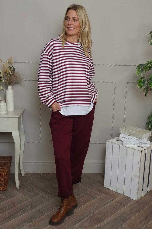 Celinda Joggers Burgundy - Image 2