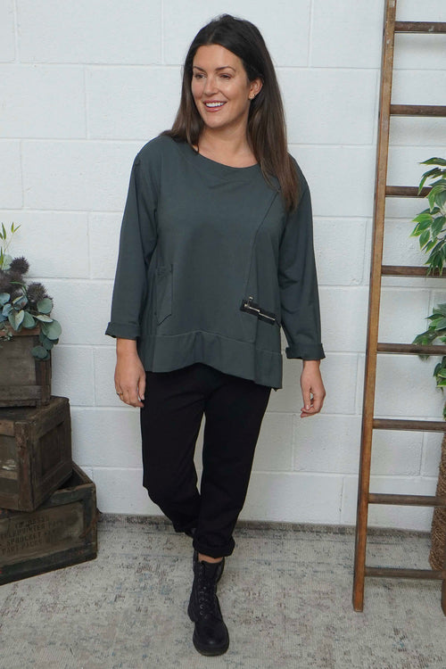 Laurissa Cotton Top Charcoal - Image 2