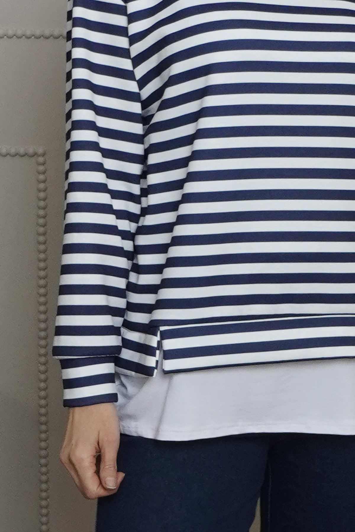 Capricia Stripe Top Navy