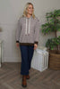 Selena Stripe Hooded Top Cocoa