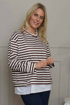 Capricia Stripe Top Cocoa
