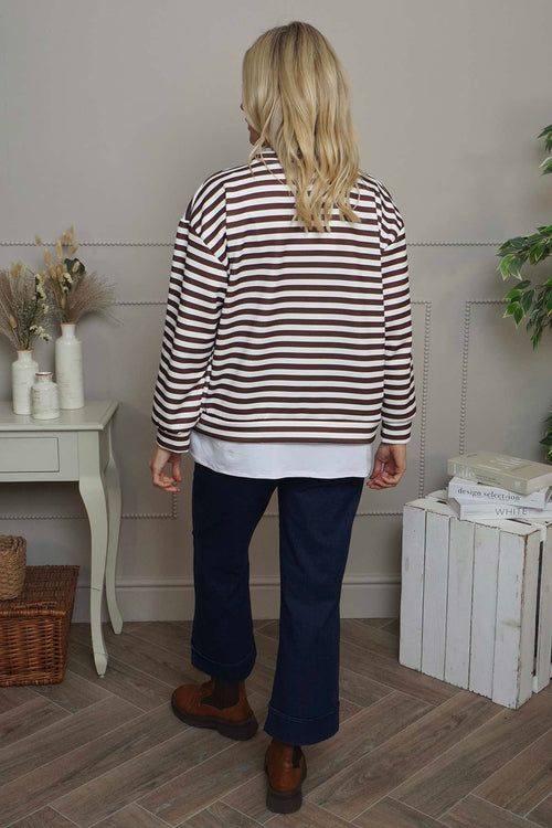 Capricia Stripe Top Cocoa - Image 4