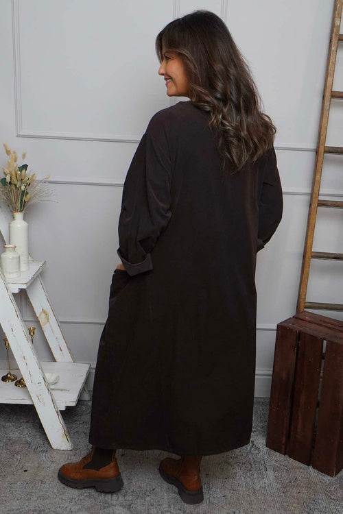 Cerys Cord Pocket Dress Cocoa - Image 4