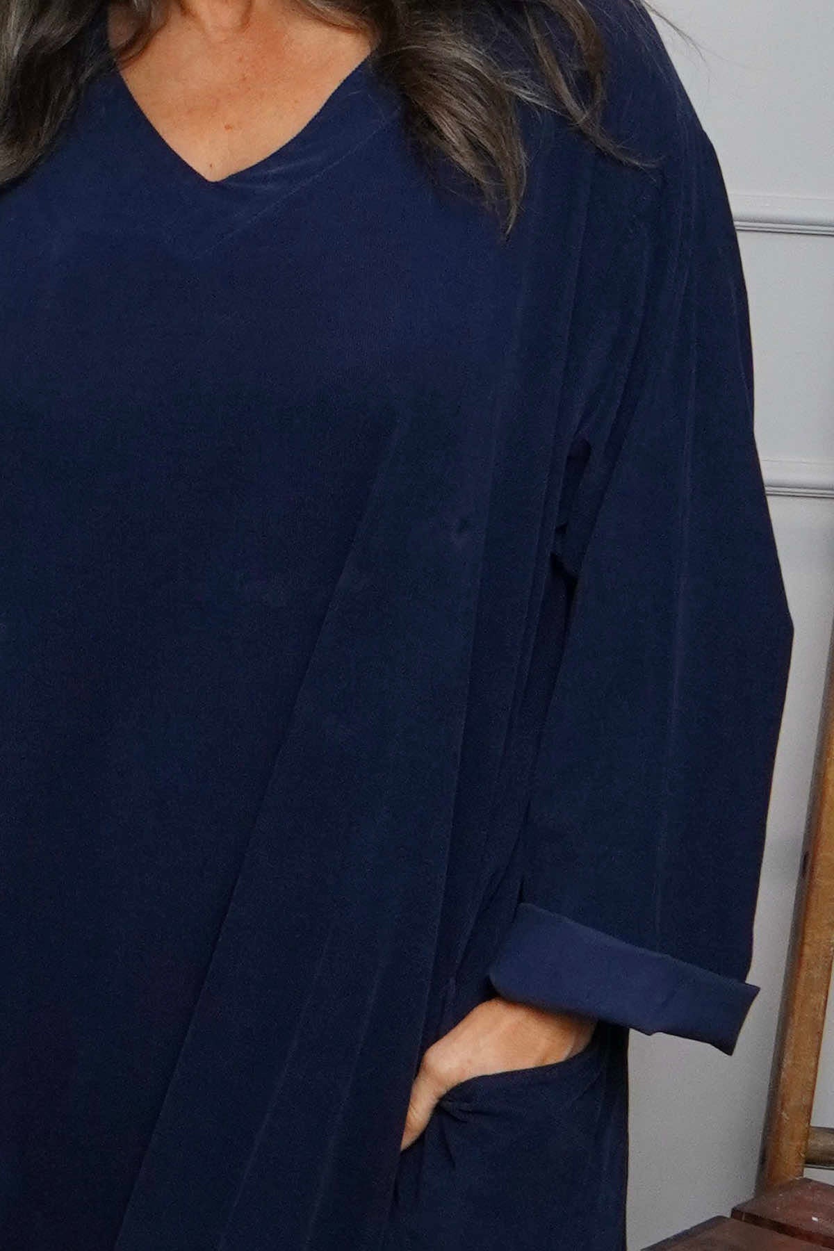 Cerys Cord Pocket Dress Navy