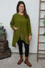 Berenice Print Detail Needlecord Top Olive
