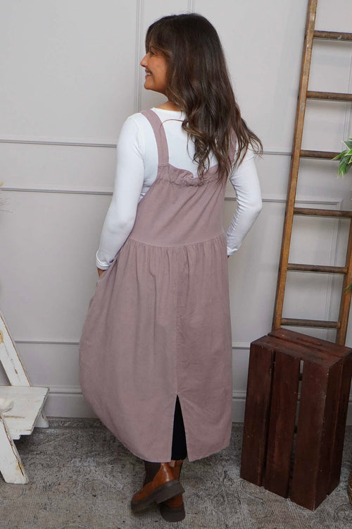 Meredith Needlecord Pinafore Mauve - Image 4