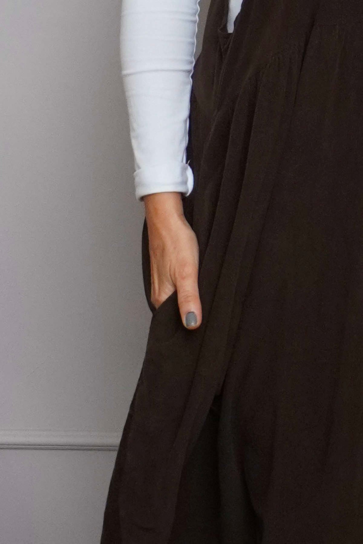 Meredith Needlecord Pinafore Cocoa