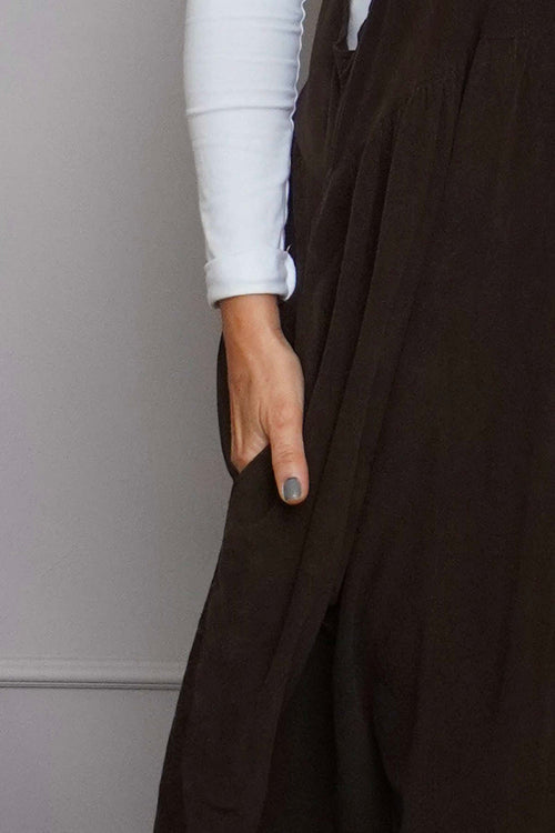 Meredith Needlecord Pinafore Cocoa - Image 3