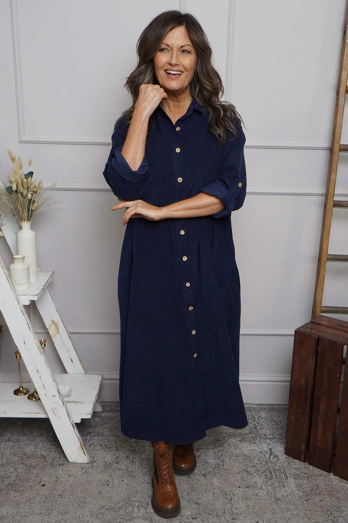 シャツ/ブラウス(長袖/七分) madder madder  tea towel tunic dress Shirts & Blouses | Tablecloth & Embroidered Shirts | Damson Madder