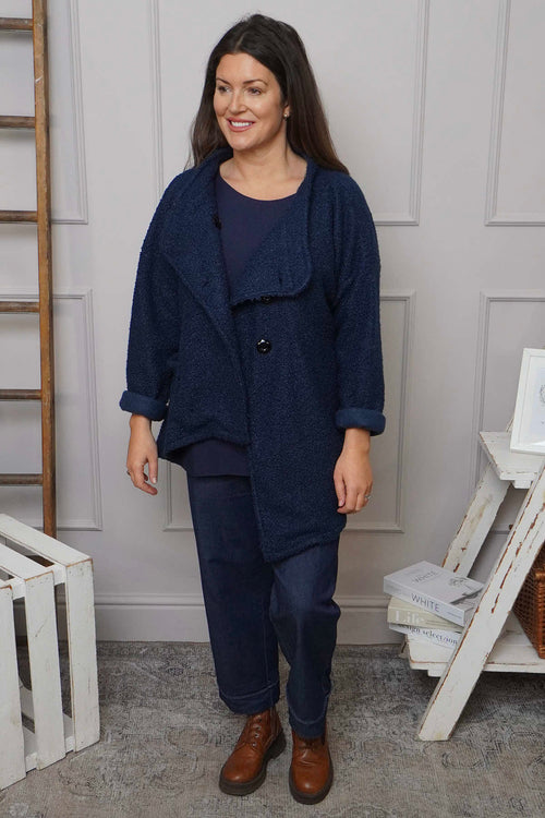 Shona Boucle Jacket Navy - Image 2
