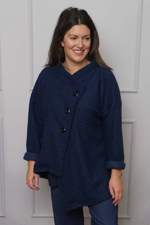 Shona Boucle Jacket Navy - Image 1