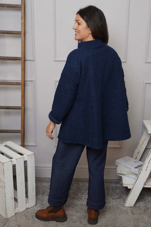 Shona Boucle Jacket Navy - Image 4