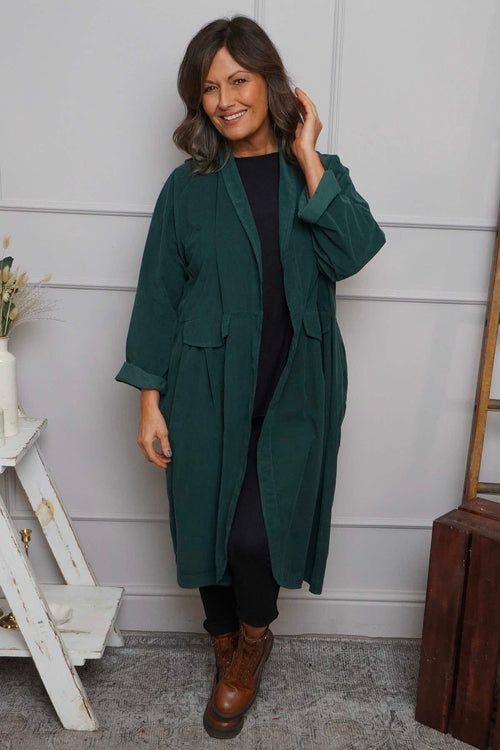 Kapri Needlecord Jacket Bottle Green - Image 2