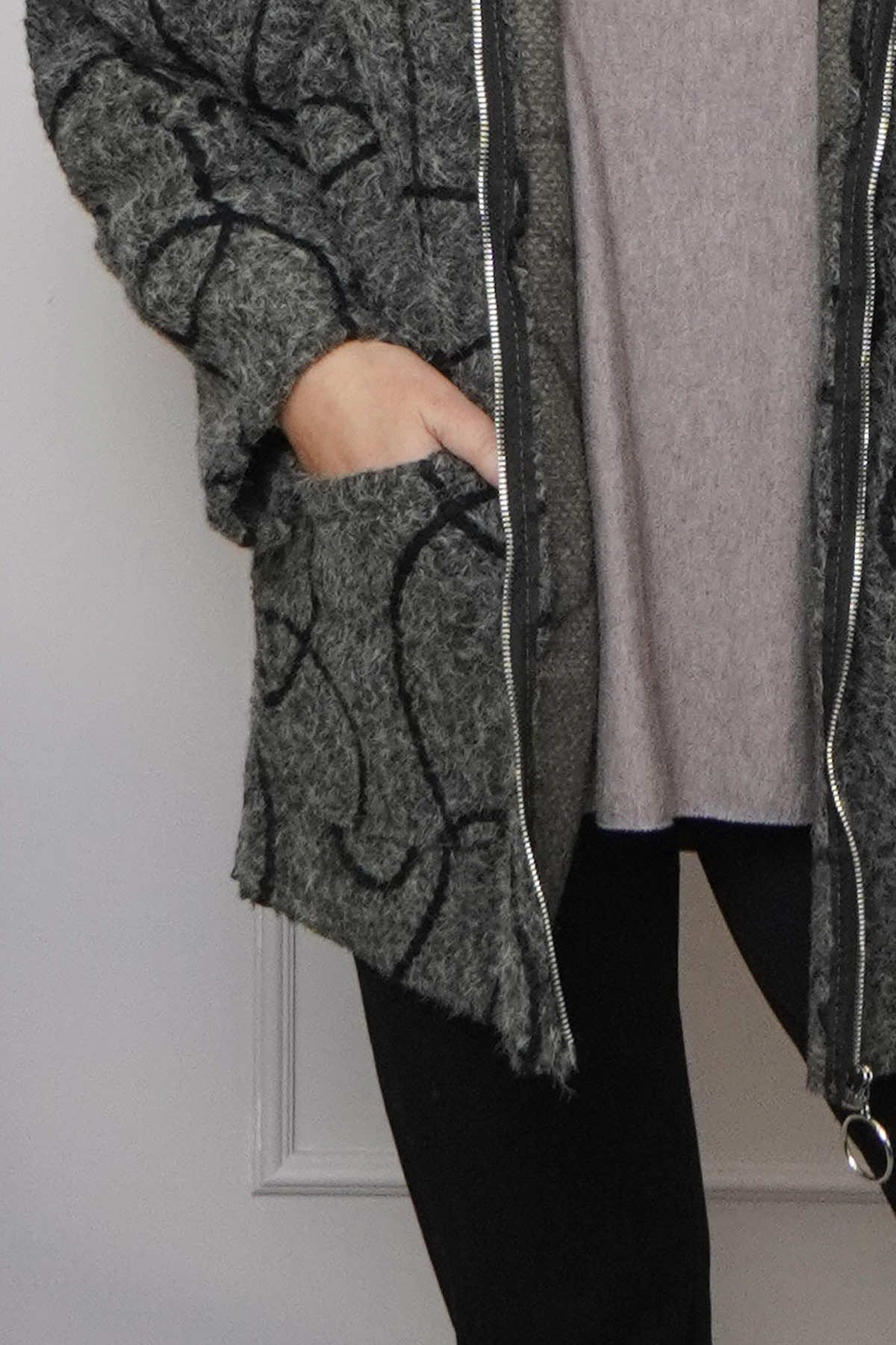 Olympia Embroidered Pattern Wool Jacket Khaki