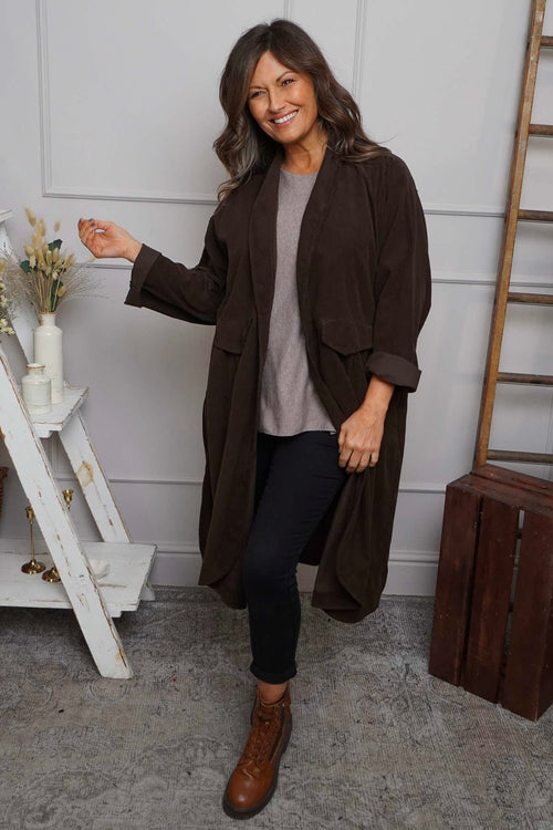 Kapri Needlecord Jacket Cocoa - Image 1