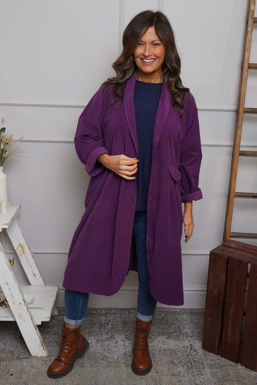 Kapri Needlecord Jacket Purple - Image 1