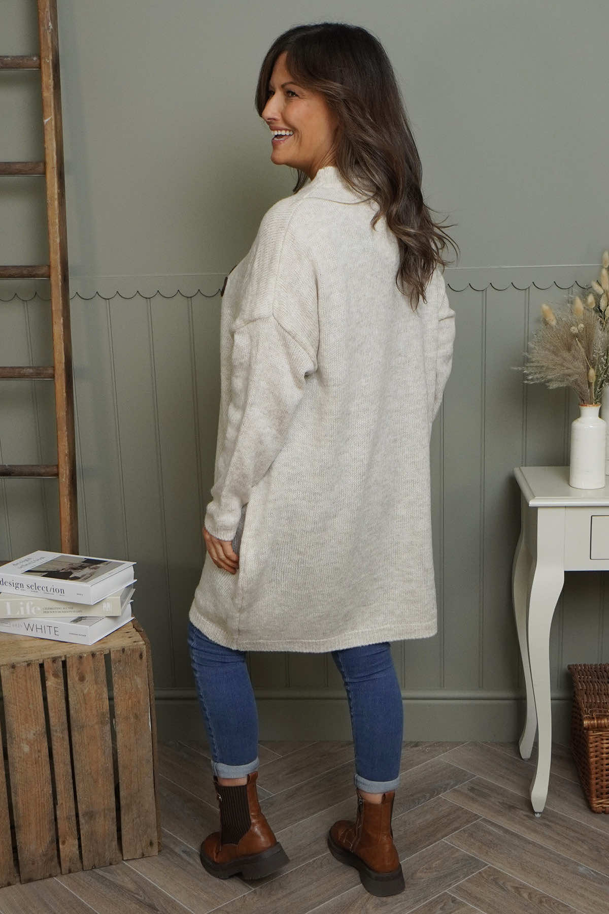Love Knitted Jumper Dress Beige