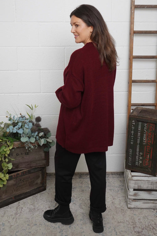 Elaine Knitted Jumper Wine - Image 4