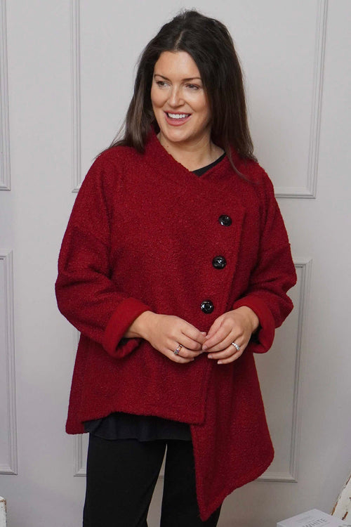 Shona Boucle Jacket Wine - Image 1