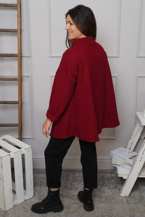 Shona Boucle Jacket Wine - Image 4