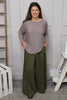 Trish Wide Leg Cotton Trousers Khaki