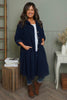 Sian Hooded Needlecord Jacket Navy