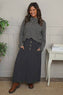 Zinnia Needlecord Skirt Charcoal