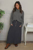 Zinnia Needlecord Skirt Charcoal