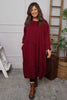 Edie Seam Detail Cotton Dress Wine