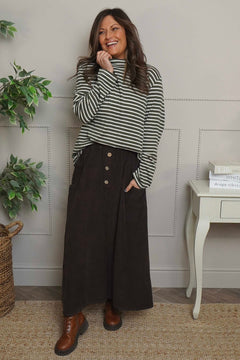Zinnia Needlecord Skirt Cocoa