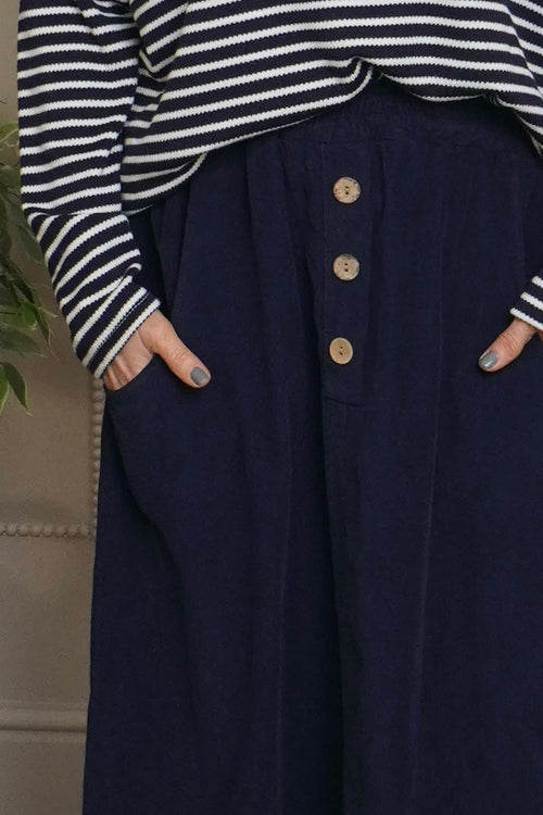 Zinnia Needlecord Skirt Navy - Image 3