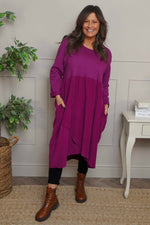 Regana Cotton Dress Berry Berry - Regana Cotton Dress Berry