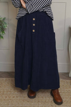 Zinnia Needlecord Skirt Navy