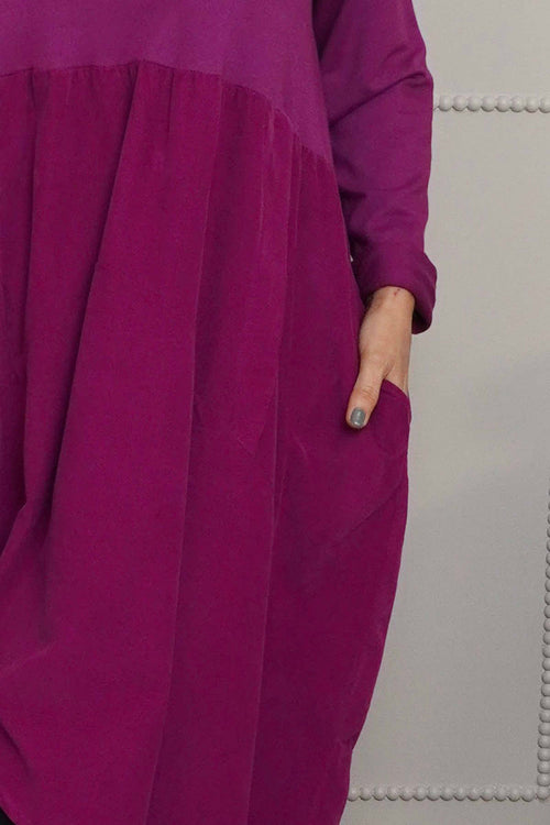 Regana Cotton Dress Berry - Image 3