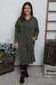 Devyn Hooded Needlecord Dress Khaki
