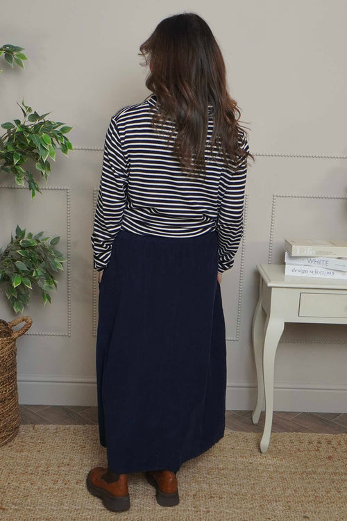 Zinnia Needlecord Skirt Navy - Image 4