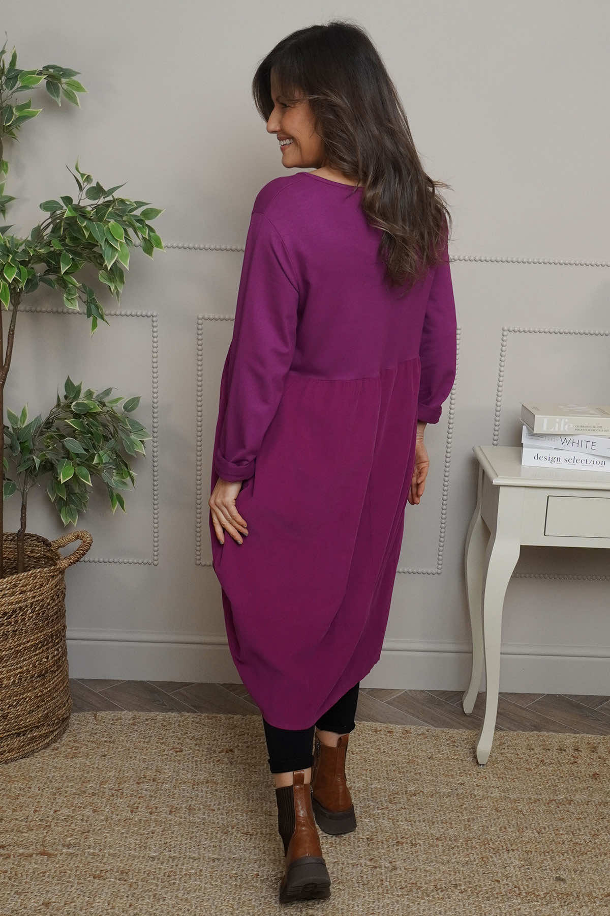 Regana Cotton Dress Berry