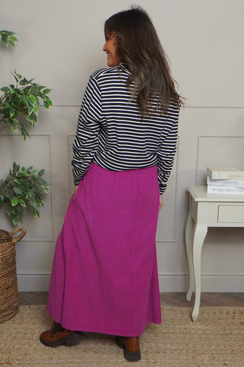 Zinnia Needlecord Skirt Berry - Image 4