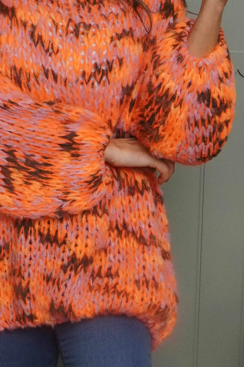 Leatrice Knitted Jumper Orange - Image 3