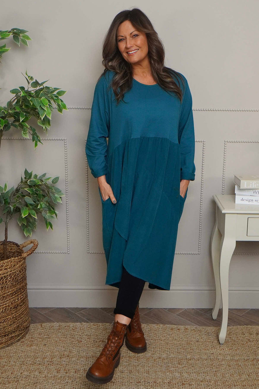 Regana Cotton Dress Teal