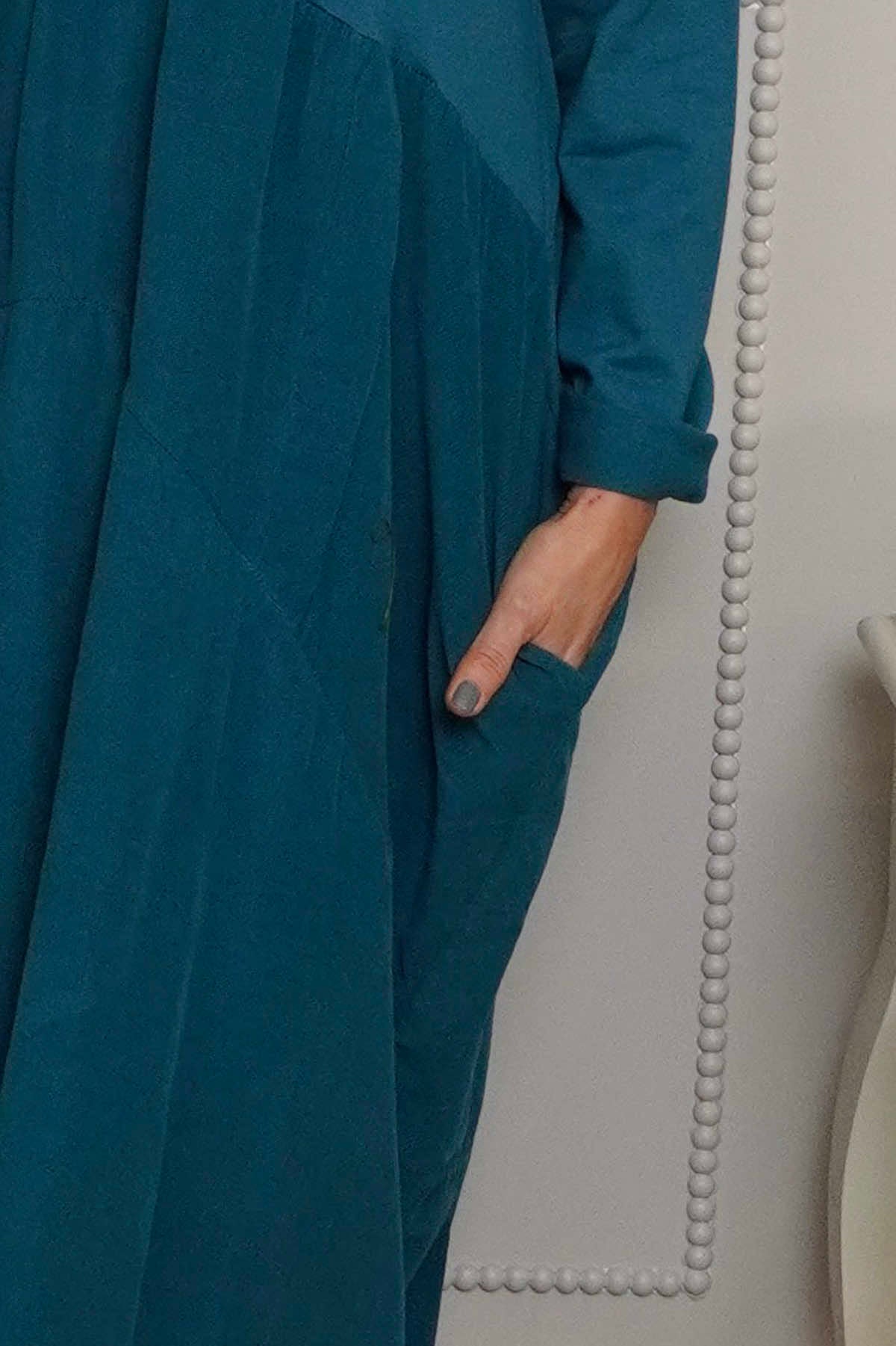 Regana Cotton Dress Teal