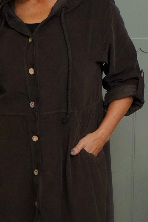 Sian Hooded Needlecord Jacket Cocoa - Image 4