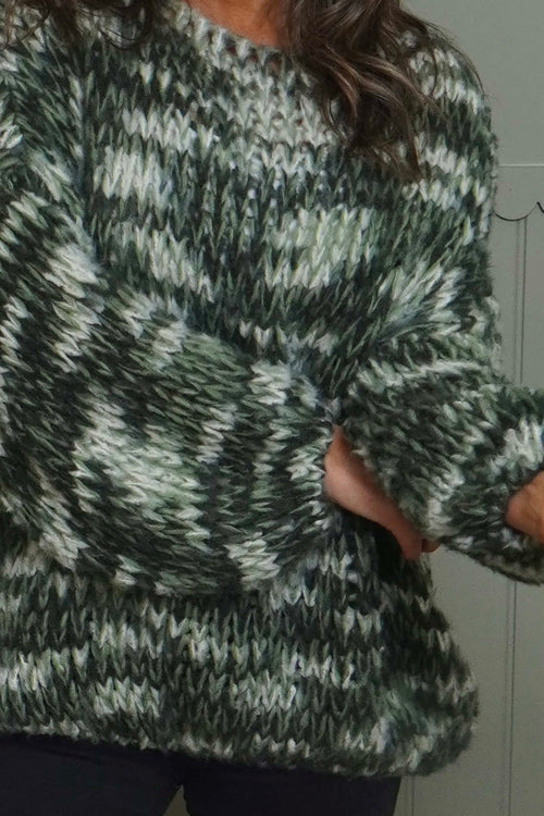 Leatrice Knitted Jumper Bottle Green - Image 3
