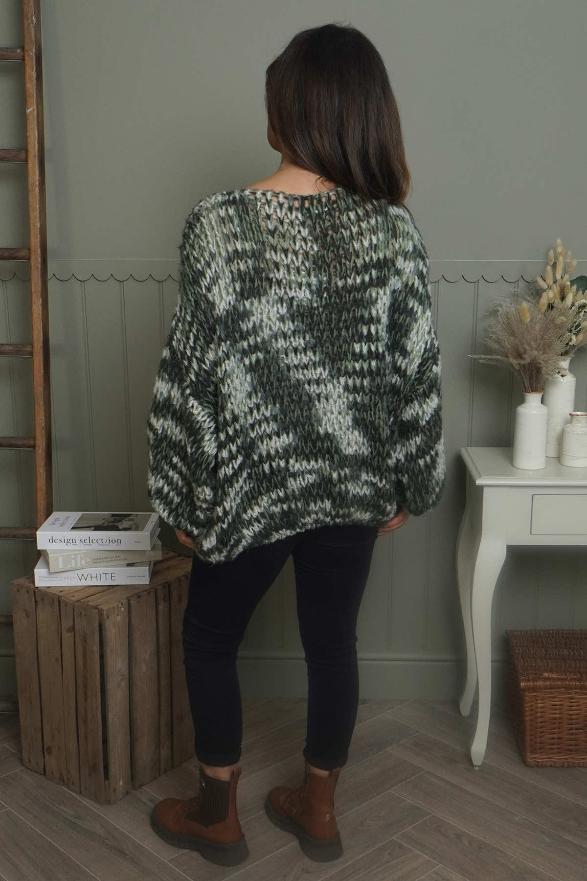 Leatrice Knitted Jumper Bottle Green