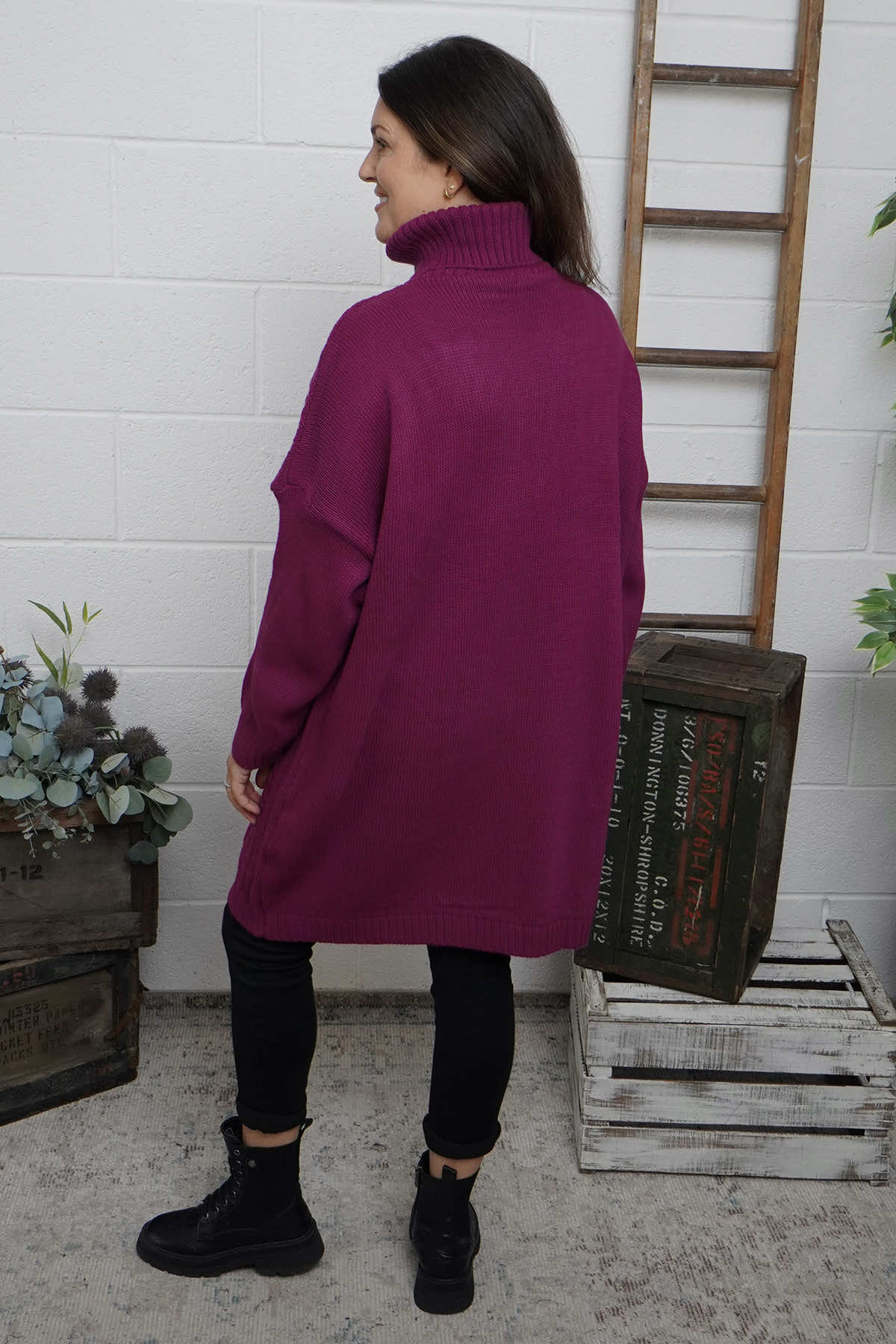 Moira Polo Knitted Jumper Berry