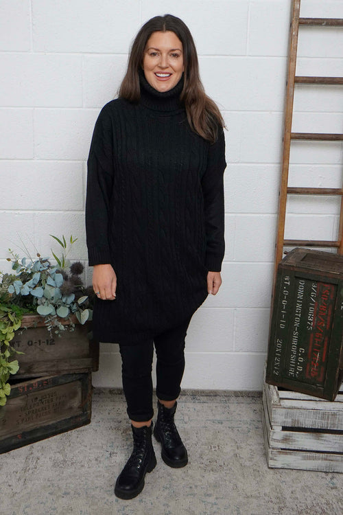 Moira Polo Knitted Jumper Black - Image 1