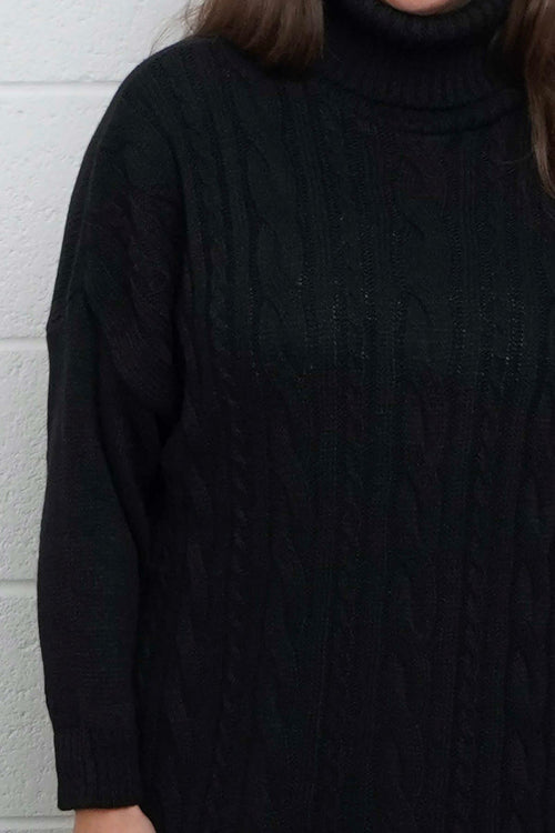 Moira Polo Knitted Jumper Black - Image 3