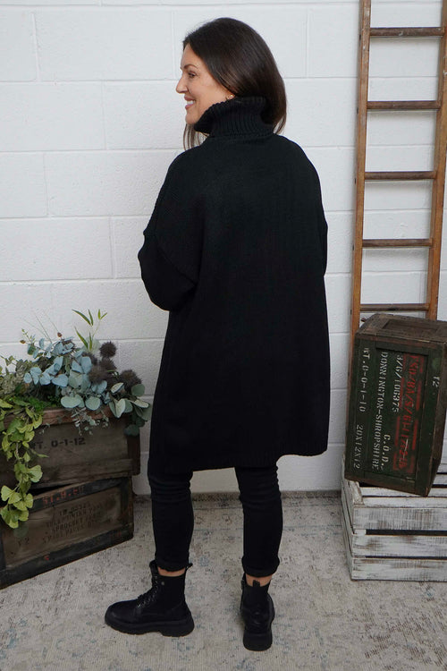 Moira Polo Knitted Jumper Black - Image 4
