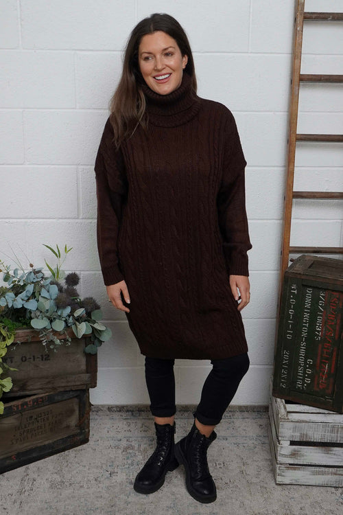 Moira Polo Knitted Jumper Cocoa - Image 2