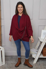Floella Zip Cotton Jacket Wine Wine - Floella Zip Cotton Jacket Wine
